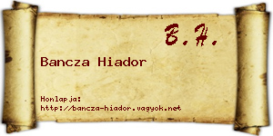 Bancza Hiador névjegykártya